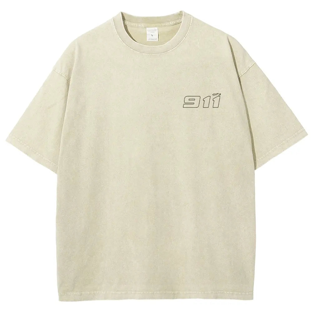 Men's 911 GT3 Racing Good Graphic Tees - Super Soft Washed Cotton Fashion Streetwear Round Neck Casual Top, Boyfriend Birthday Gift, Cool Guys Gifts, Gifts For Boyfriend, Cool Gifts For Guys
