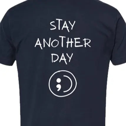 Stay Another Day Men's Cotton Graphic T-Shirt - Short-Sleeve, Loose Fit, Round Neck Crewneck, Minimalist Casual Positivity Graphic Mental Health Awareness Menswear Top, Tshirt